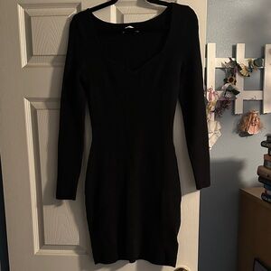A&F Stretchy Elegant Black Long Sleeve Dress